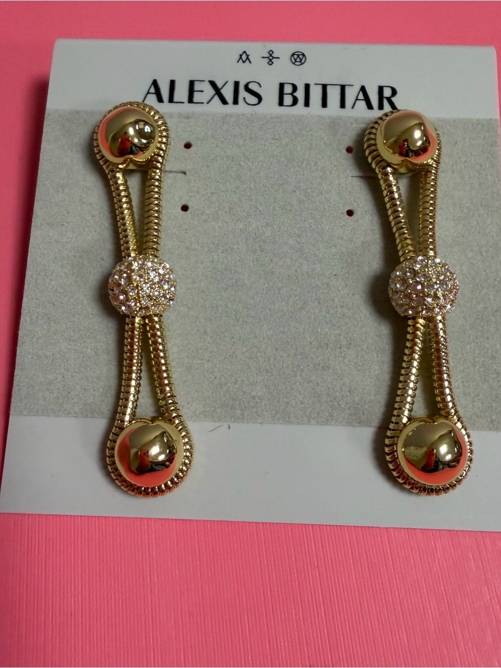 Alexis Bittar Gold-Tone Chain Links Drop Earrings NWT